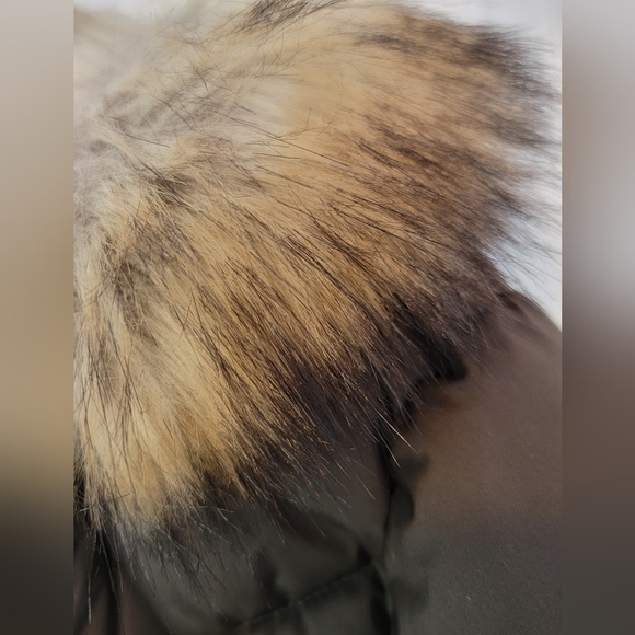 Laundry by Shelli Segal Plus Women's Brown Puffer Coat w/ Detach Fur Hood- XXL - Picture 6 of 10